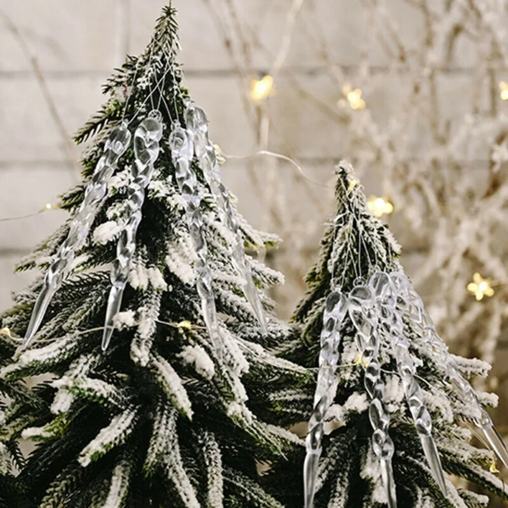 24pcs Simulation Icicles Acrylic Decoration For Christmas Tree Hanging Outdoor Window Winter scene - Image 3