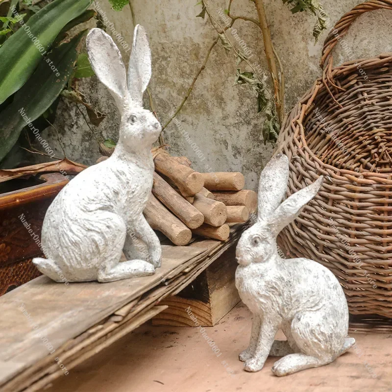 Nordic Easter Decorations for Home Rabbit Crafts Garden Home Decor Artificial Animals Sculpture Bunny Rabbit Ornaments Garden - Image 5