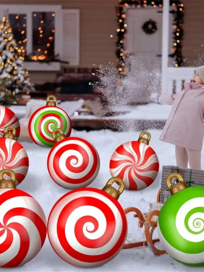 60cm Inflatable Christmas Balls PVC Giant Big Large Balloon Outdoor Decorations