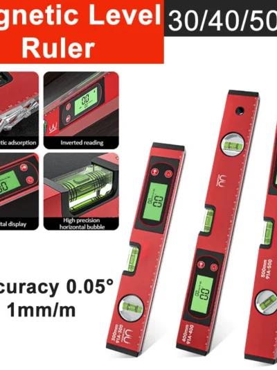30/40/50cm Electronic Digital Display Level Ruler Magnetic