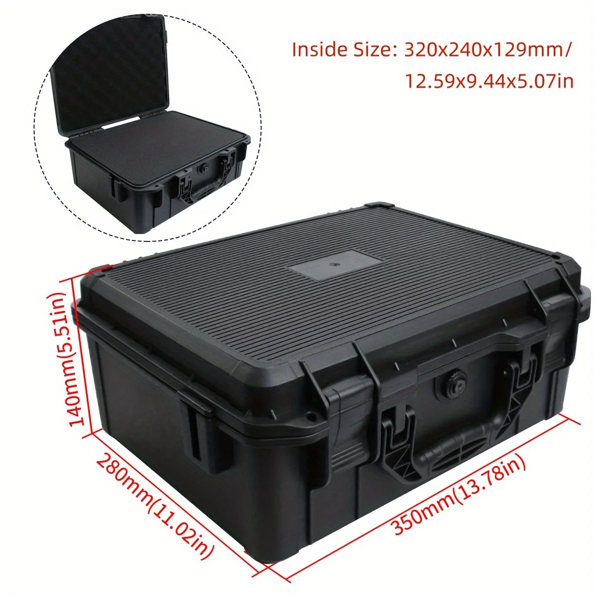 1pc Universal Portable Plastic Tool Box With Foam Insert Waterproof - Image 7