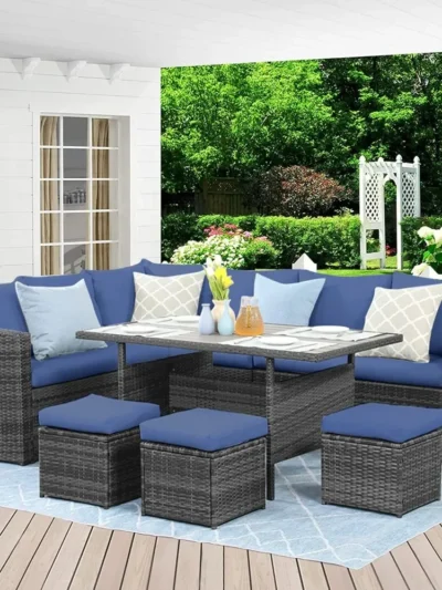 Outdoor Patio Furniture Set, All Weather Wicker Conversation Set, Garden Sofas
