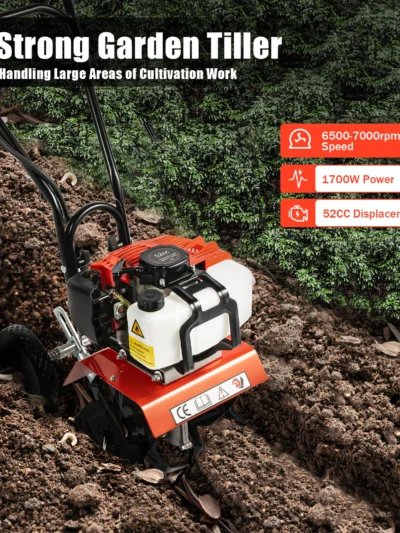 52CC Gasoline Tiller Cultivator 2 Stroke Mini Cultivator Rotovator