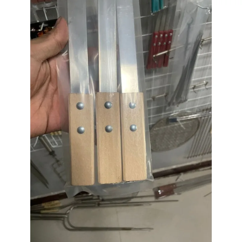 Kabob Skewers 23mm Wide 2mm Thin Kobide Skewers BBQ Skewers Stainless Steel Reusable for Grilling BBQ with Wooden Handles - Image 6