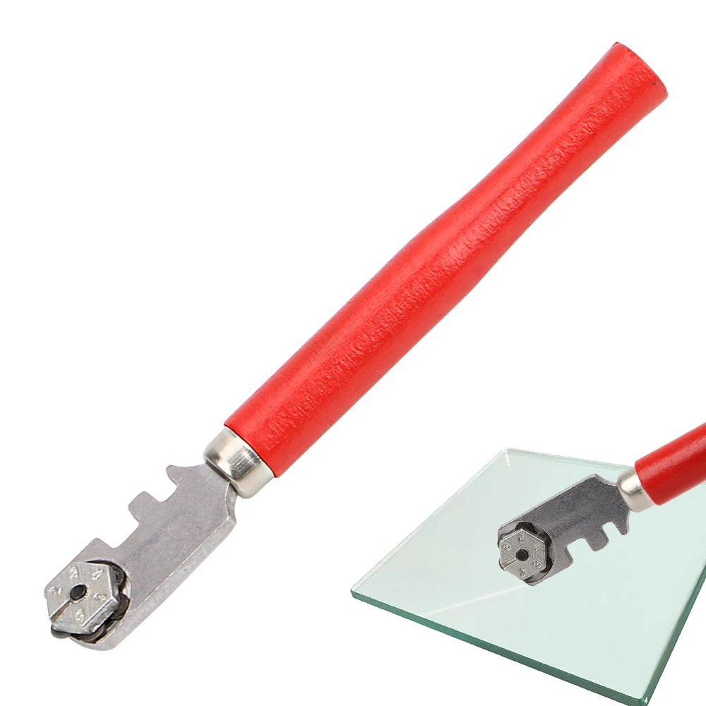 Professional Glass Tile Cutter Window Craft Wooden Handle 130mm For Hand Tool Diamond Tipped 1Pcs Portable Glass Cutter - Image 5