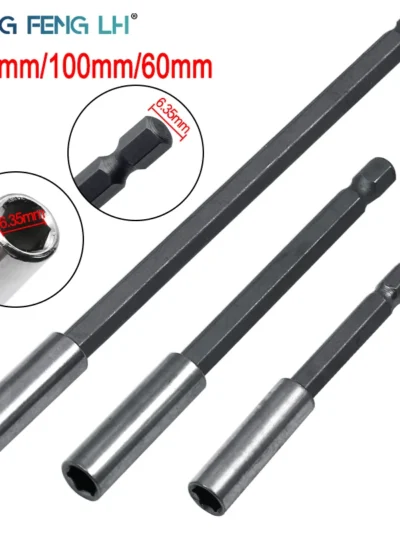 1/4 Hex Shank Quick Release Electric Drill Magnetic Screwdriver Bit Holder 60mm 75mm 100mm 150mm