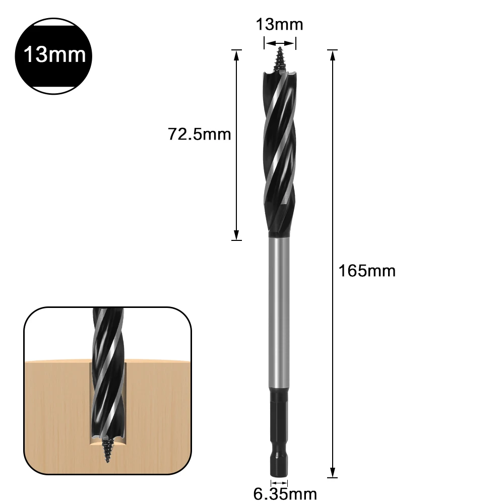 10mm-35mm Twist Drill Bit Set Wood Fast Cut Auger Drill Bit - Image 13