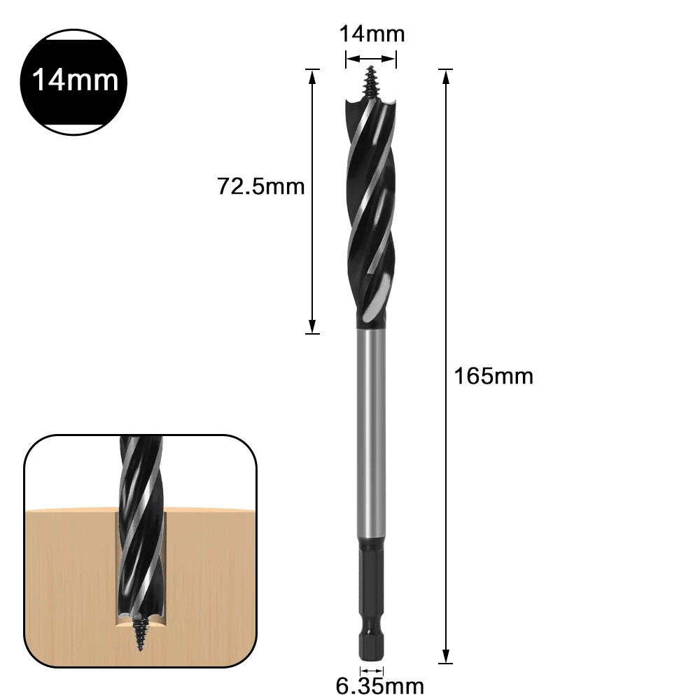 10mm-35mm Twist Drill Bit Set Wood Fast Cut Auger Drill Bit - Image 7
