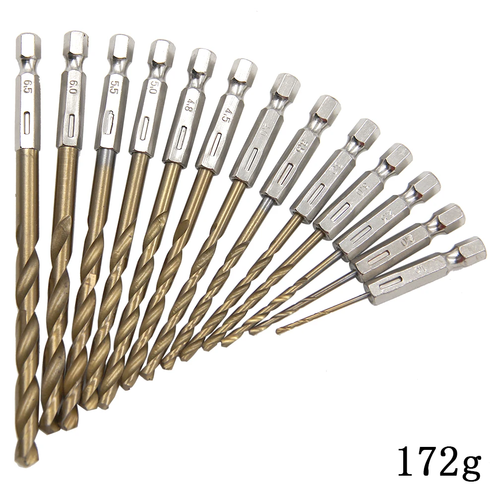 Hexagonal Handle 13pc Titanium Plated Fried Dough Twists Drill 1.5-6.5mm - Image 12