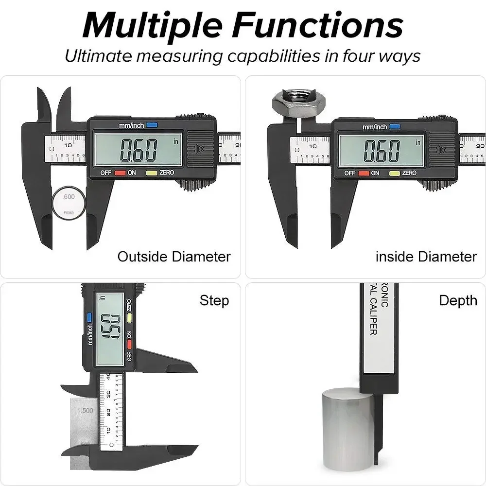 150mm 100mm Electronic Digital Caliper Carbon Fiber Dial Vernier Caliper Gauge Micrometer - Image 2