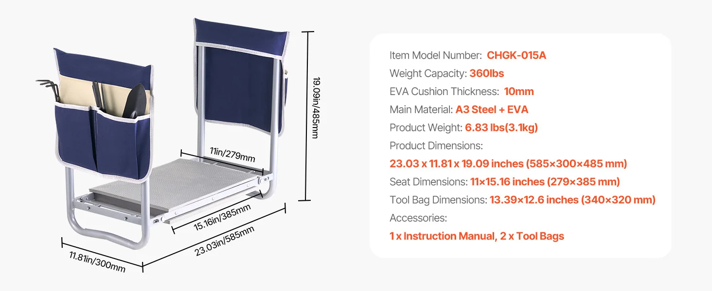 SucceBuy Garden Kneeler and Seat 11in Wide Thick Kneeling Pad Heavy Duty Garden Kneeling Stool - Image 21