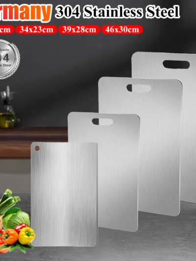 Titanium Cutting Boards for Kitchen, Stainless Steel Cutting Board, 304 Stainless Steel Double-Sided Food Grade Cutting Board