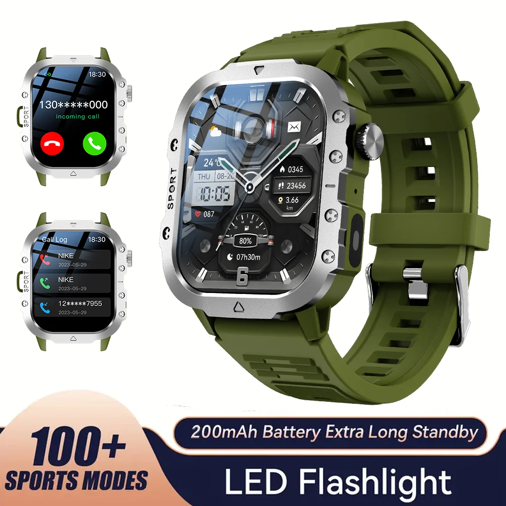 KESHUYOU Outdoor Sports Smart Watch 2.01 inch HD Screen LED Flashlight Bluetooth Talking Smart Watch - Image 10