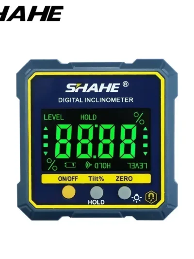 SHAHE 2-in 1 Magnetic Digital Level And Angle Finder Inclinometer Bevel Gauge With Hold Function Backlight And Magnetic Base