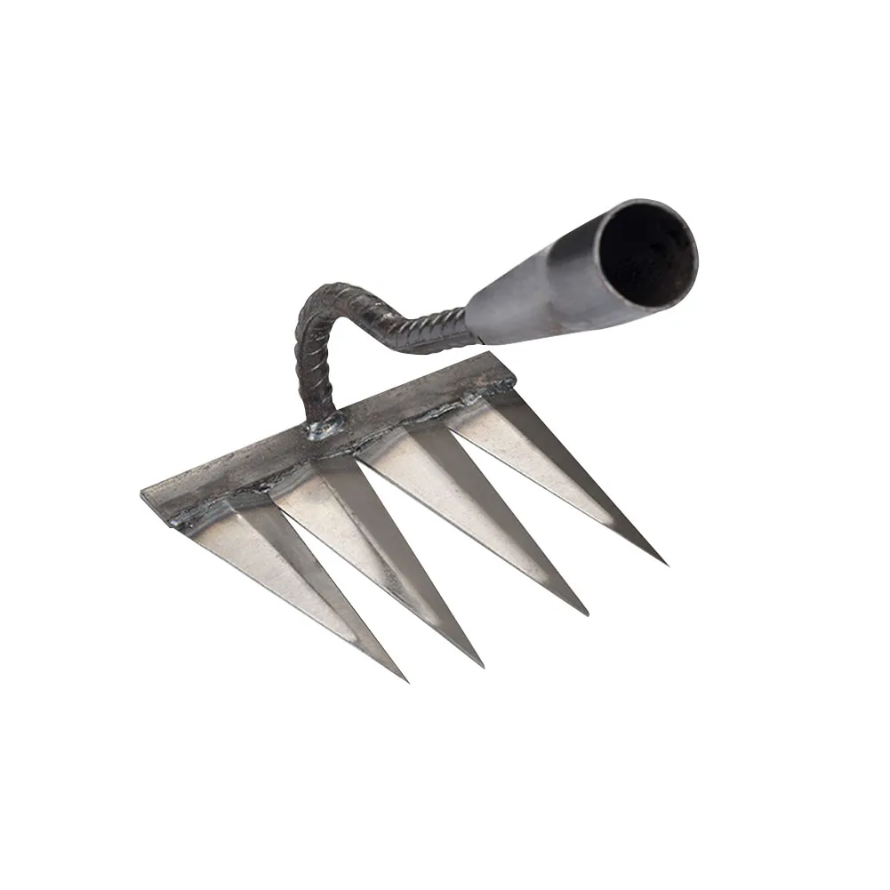 5/6/7/8 Teeth Iron Gardening Hoe Weeding Rake Farm Tool Grasping Raking Loosening Soil Nail Rake - Image 17