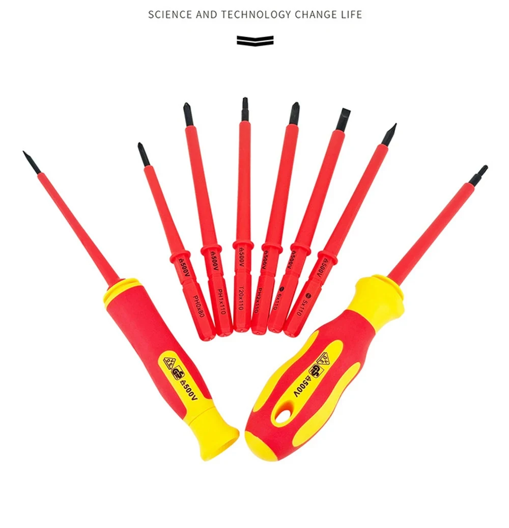 10Pcs Interchangeable Blade VDE Insulated Screwdriver Set with Case Magnetic 500V Home and Professional Use Electricians Tools - Image 15
