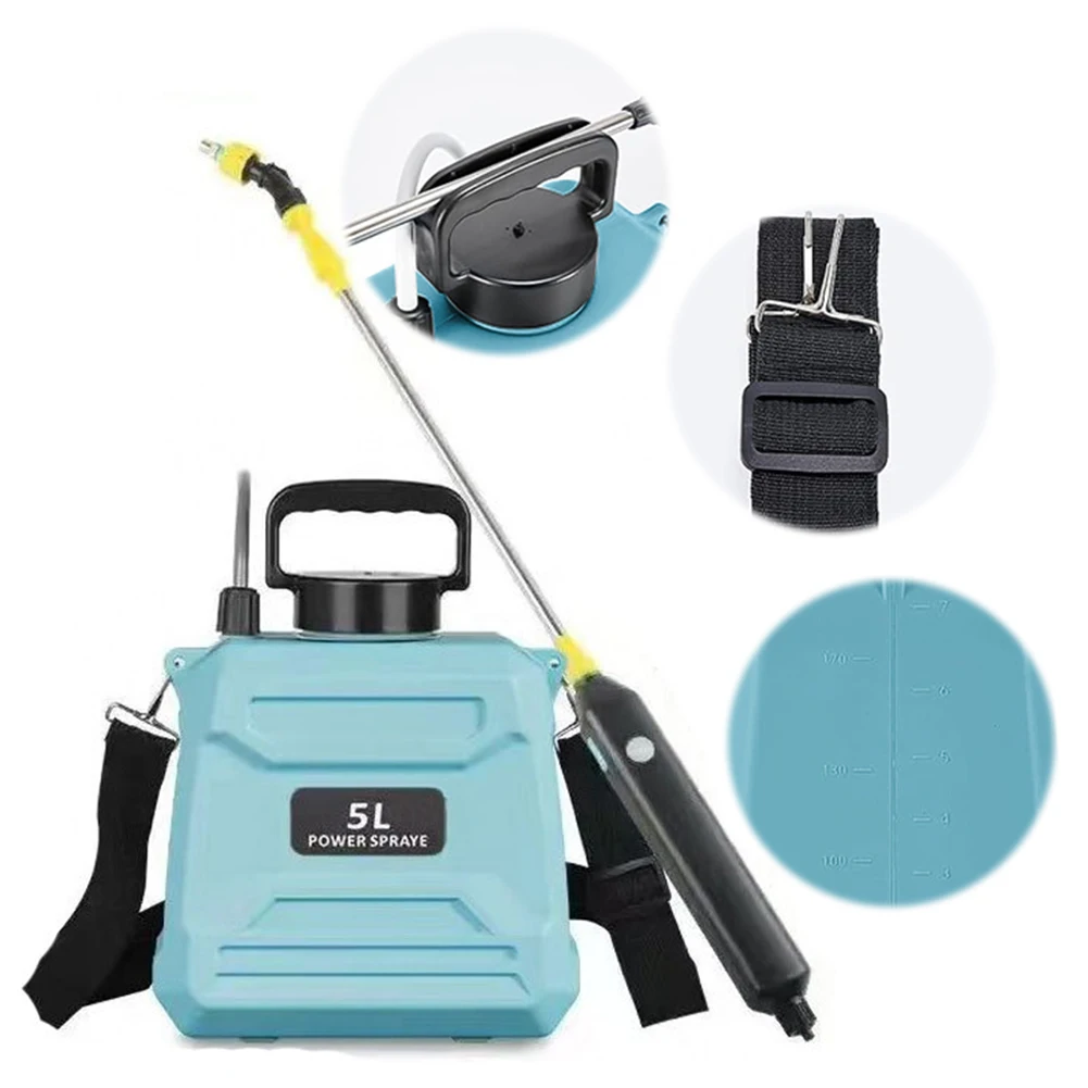 New 5L agricultural spray, backpack type high-pressure spray, electric irrigation disinfection pesticide spray, green/blue/white - Image 14