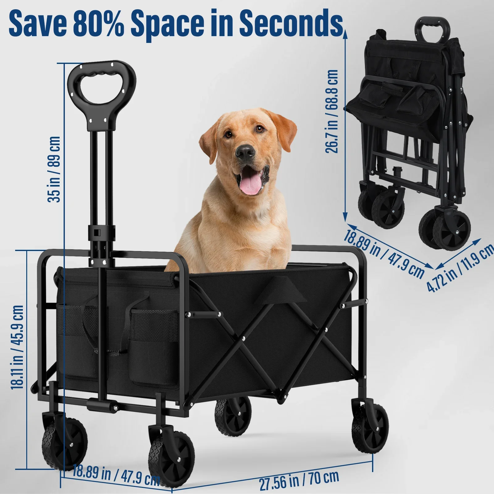 4-Wheel Foldable Garden Handcart - Image 8