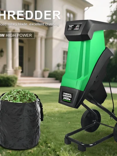 2400W High Power Electric Leaf Crusher Pruner Hand-Pushed Tree Shredder