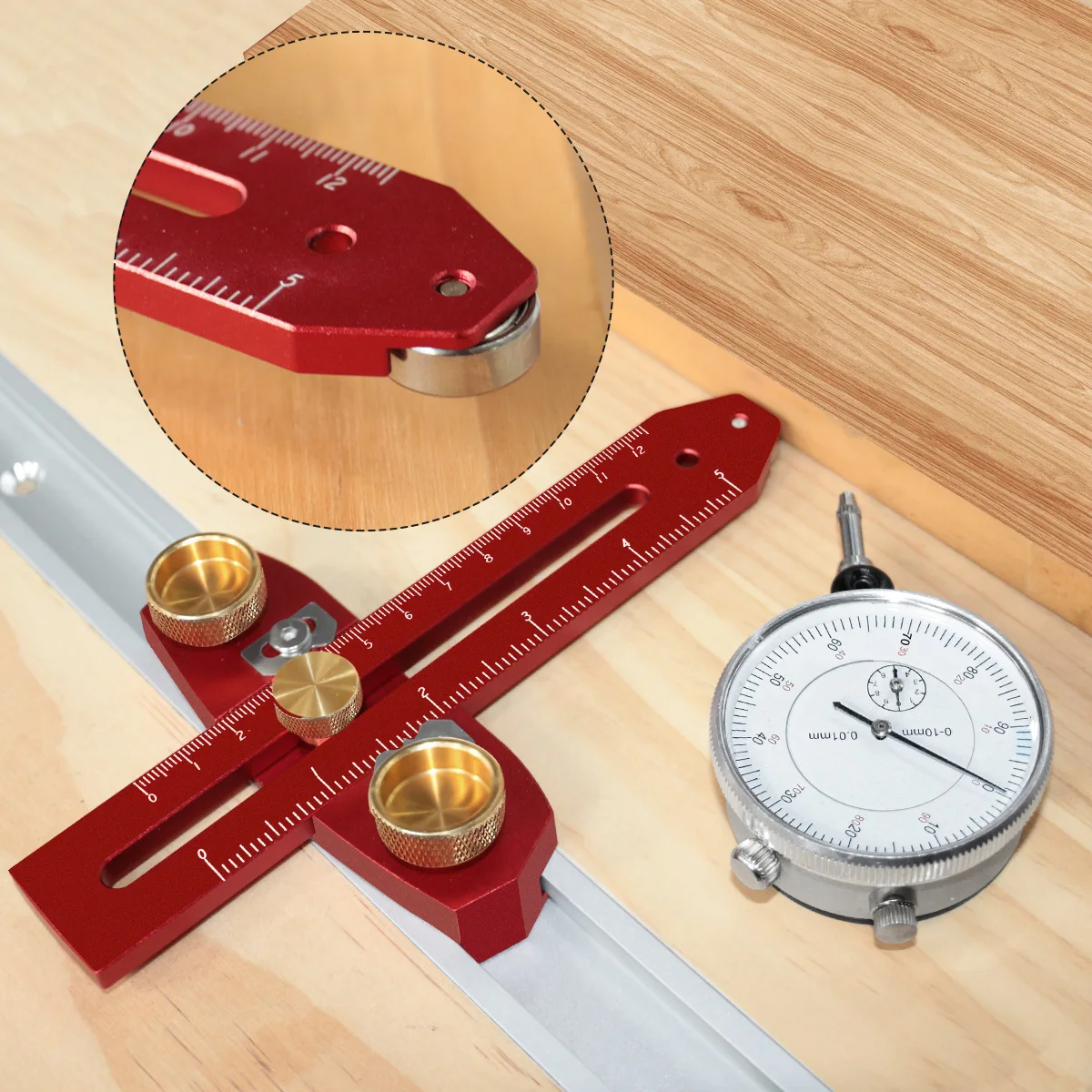 Table Saw Alignment Gauge Jig Guide with Dial Indicator For Aligning Calibrating Work Shop Machinery - Image 5