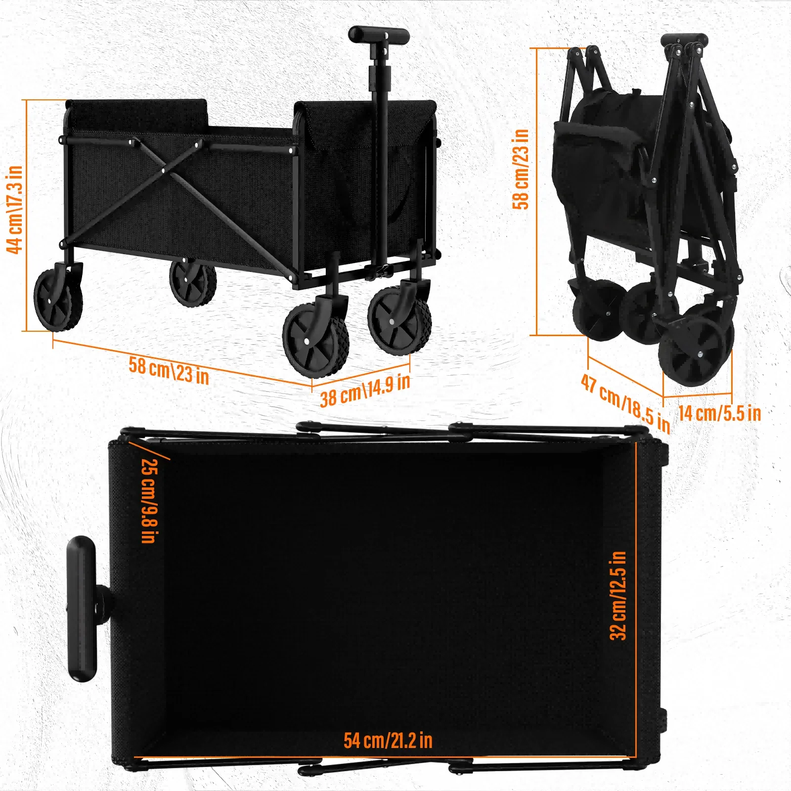4-Wheel Foldable Garden Handcart - Image 7