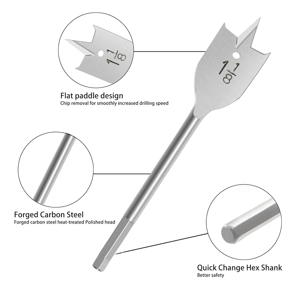 1Set 10-20MM shovel shaped drill bits, woodworking three-point positioning flat drill bits - Image 6