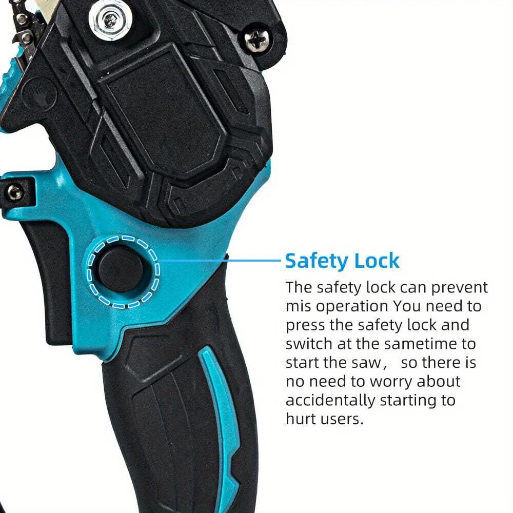 800 Watt Electric Mini Chain Saw, 4-Inch Handheld Cordless Cutter - Image 8