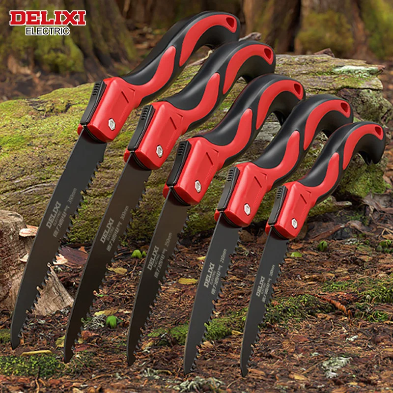 DELIXI ELECTRIC Folding Saw,SK5 steel One-button Folding Design