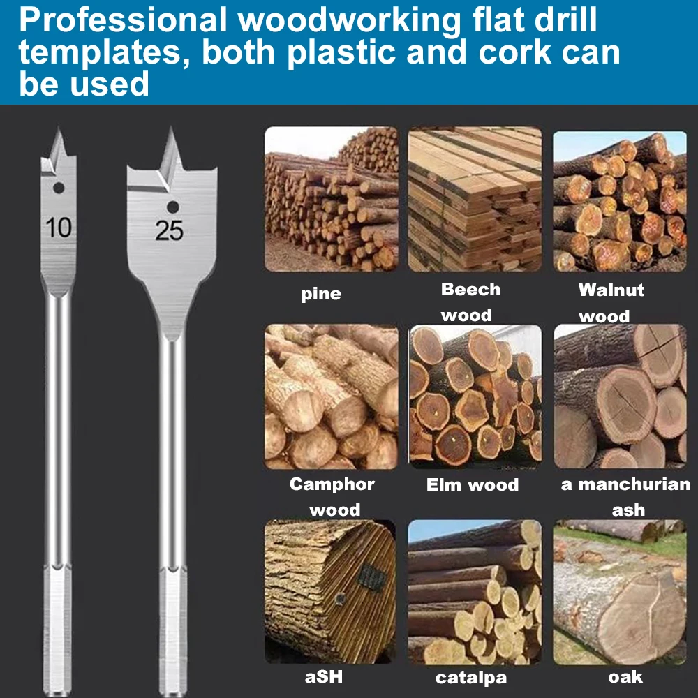 1Set 10-20MM shovel shaped drill bits, woodworking three-point positioning flat drill bits - Image 4