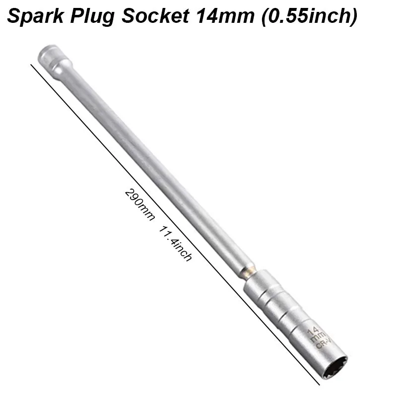 Magnetic Spark Plug Socket Key Wrench Adapter Swivel Long Extension - Image 7