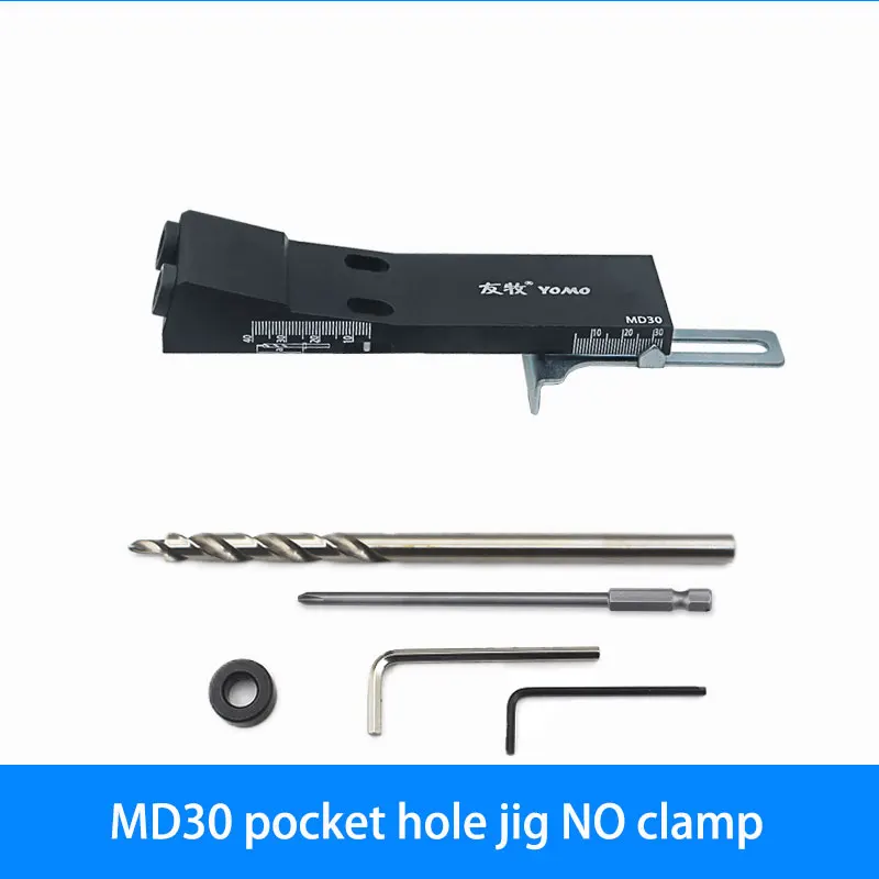 All Metal Pocket Hole Jig Kit with Quick Clamp and Step Drill Bits Easy Use 2 Holes Pocket Hole Screw Jig System MD30 - Image 8