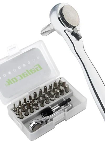 28/32 in 1 Mini Ratchet Wrench Set with Right Angle Offset 1/4" 72 Tooth Screwdriver Handle Magnetic Torx Bit for Tight Spaces