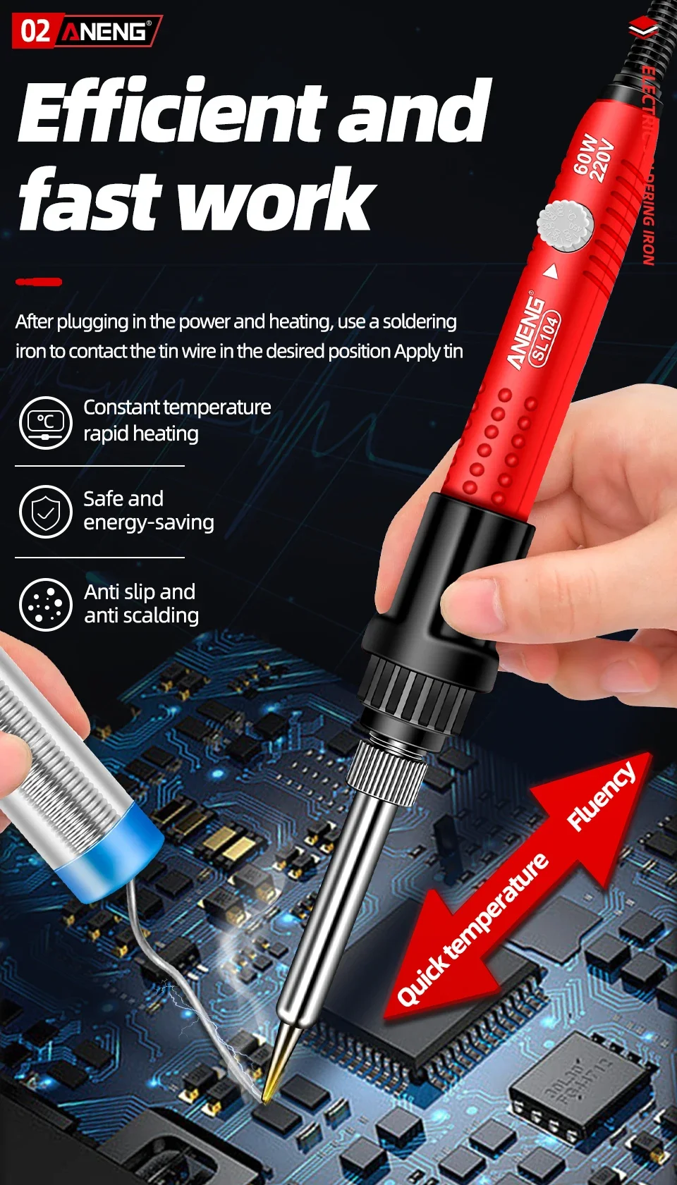 ANENG Electric Soldering Iron SL105 Digital Display Adjustable Temperature SL104 Adjustment Knob - Image 20