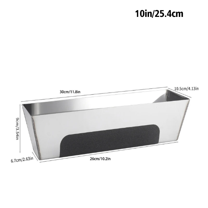 1 PCS 10''/12" /14'' Stainless Steal Drywall Taping Mud Pan with Non Slip Grip - Image 2