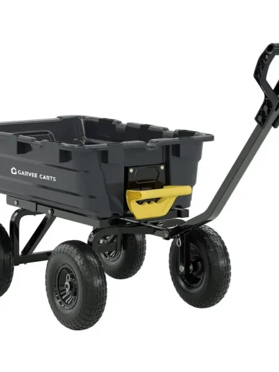Heavy-Duty 1200lbs Capacity 7Cu.Ft. Garden Dump Cart with 2-in-1 Handle and 13in All-Terrain Wheels