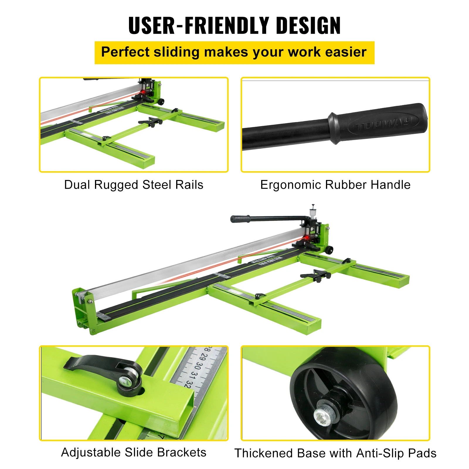 SucceBuy Manual Tile Cutter Infrared Laser Positioning Floor Cutter Knife Professional Hand Tool for Cutting Porcelain Ceramic - Image 2