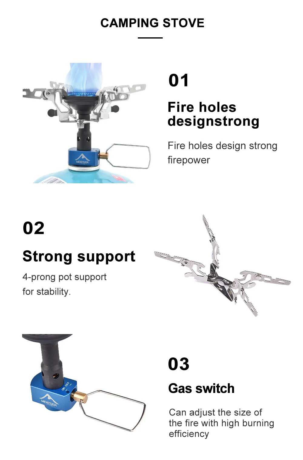 Outdoor Camping Gas Burner Outdoor Stove 3300W Survival Bushcraft Kitchen - Image 11