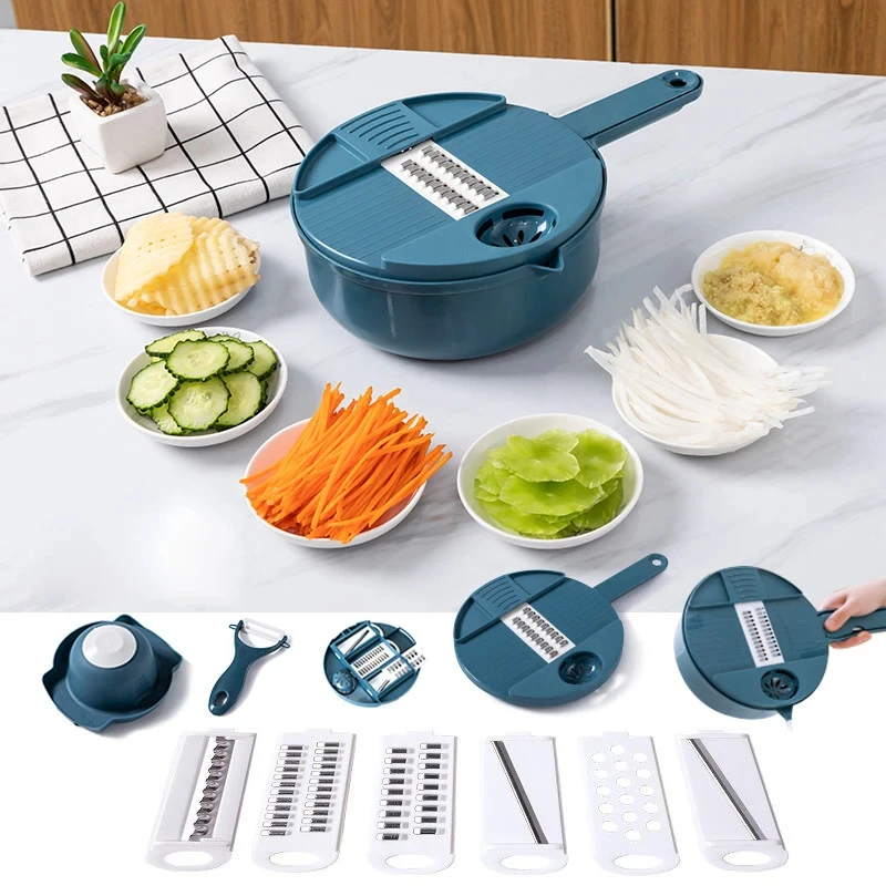 9 in 1 Vegetable Cutter Multi-Functional Potatoes Manually Cut Shred Slicer Grater - Image 5