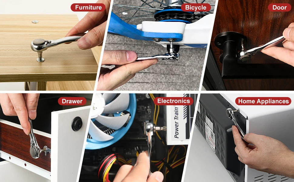 28/32 in 1 Mini Ratchet Wrench Set with Right Angle Offset 1/4" 72 Tooth Screwdriver Handle Magnetic Torx Bit for Tight Spaces - Image 12