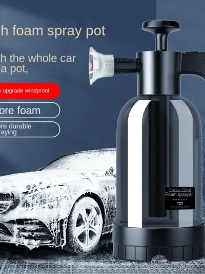 2L Hand Pump Foam Sprayer with 3 Types of Nozzle Hand Pneumatic Foam Cannon Snow Foam Car Wash Spray Bottle