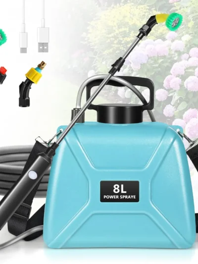 Shoulder Style Electric Sprayer 8L Watering Can With Spray Gun USB Rechargeable