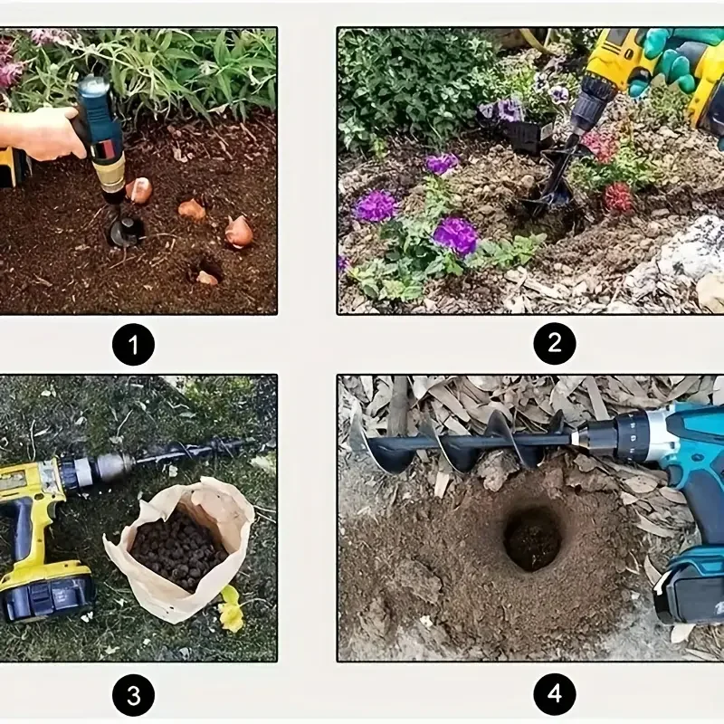 Garden auger bits for planting Solid steel auger for bulb and bedding - Image 4