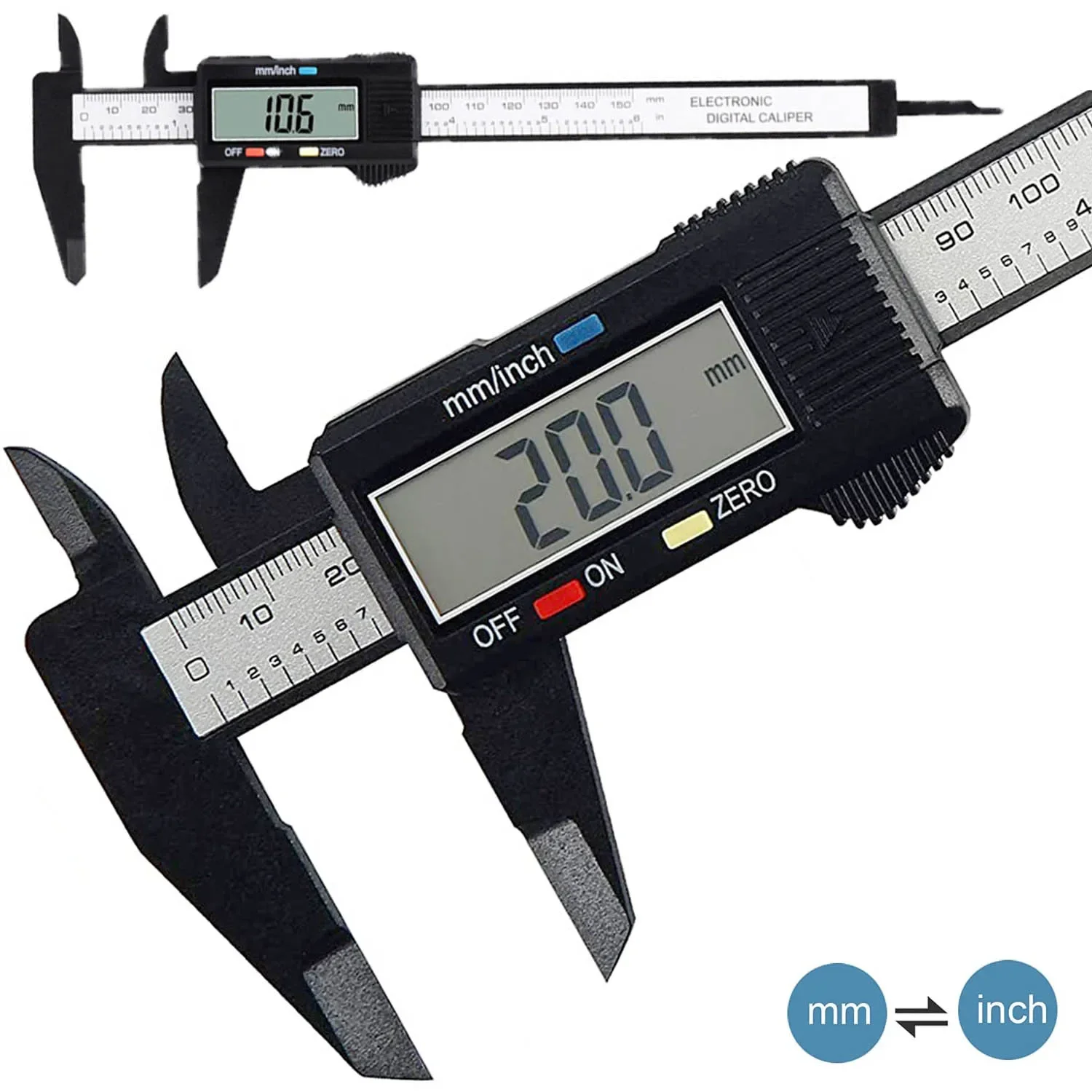 150mm 100mm Electronic Digital Caliper Carbon Fiber Dial Vernier Caliper Gauge Micrometer