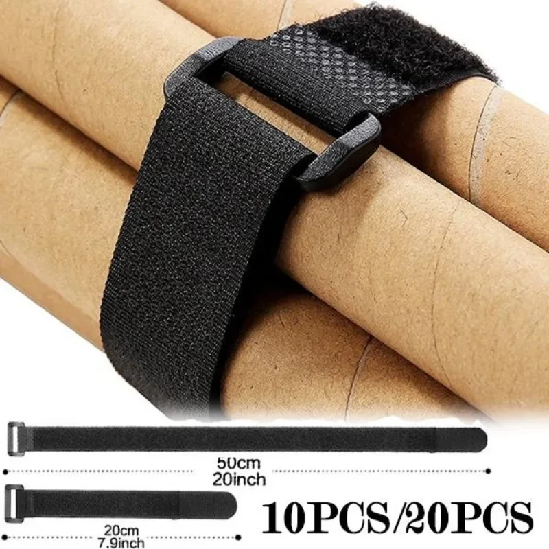 10PCS/20PCS Hook and Loop Reusable Fastening Nylon Cable Securing Straps Durable