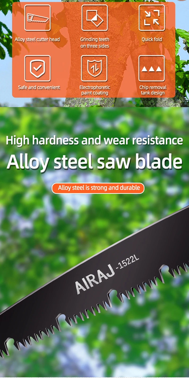 AIRAJ Multifunctional Folding Saw Steel Sharp And Wear-Resistant - Image 8