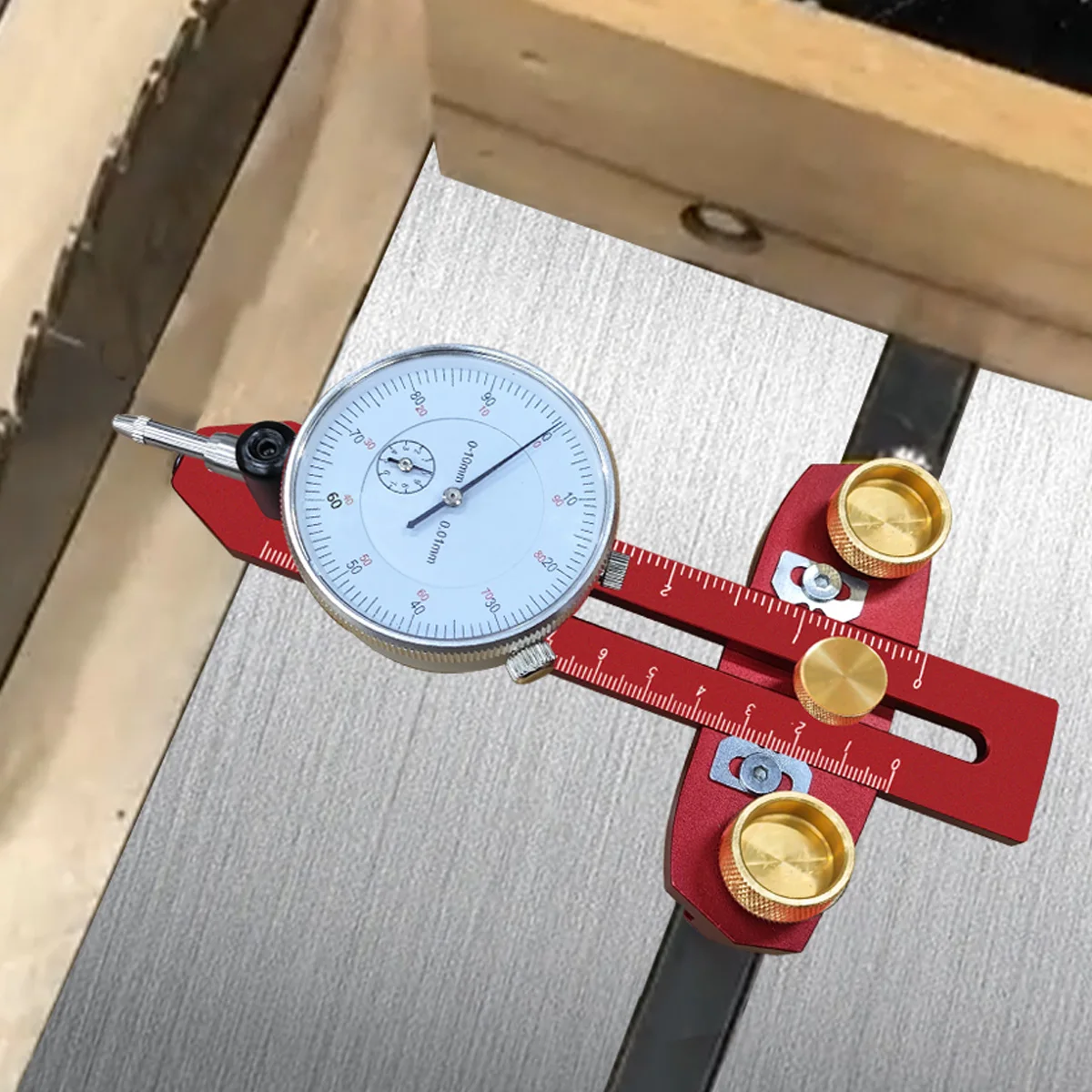 Table Saw Alignment Gauge Jig Guide with Dial Indicator For Aligning Calibrating Work Shop Machinery - Image 4