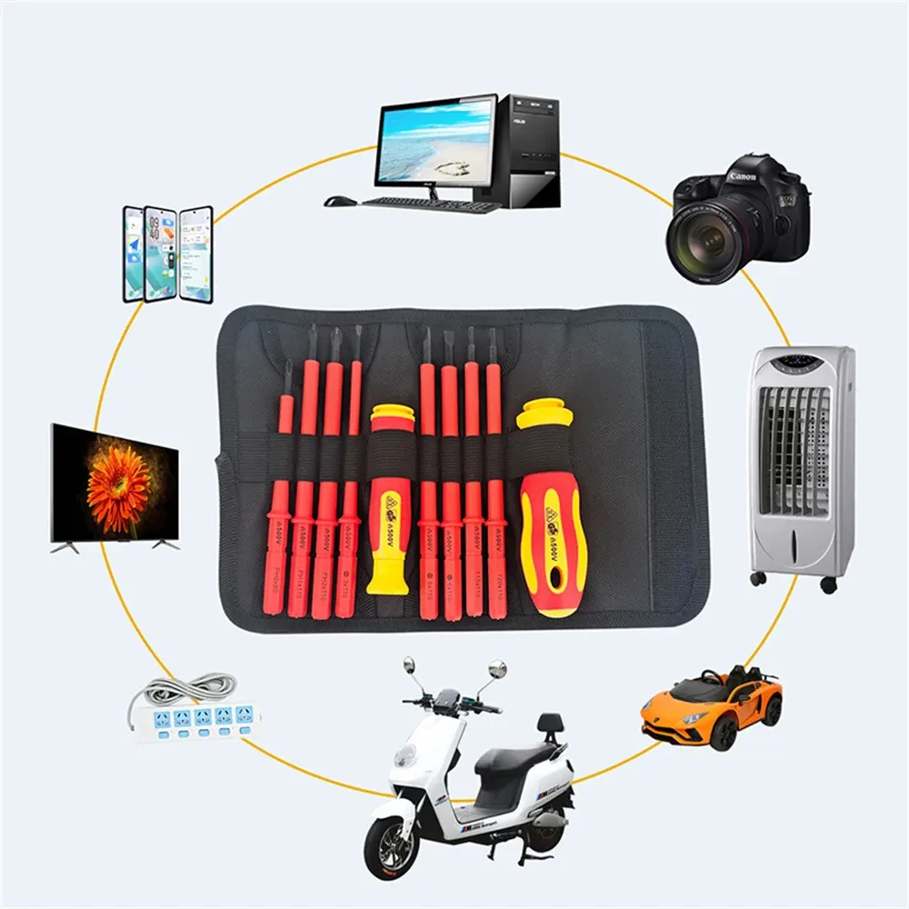 10Pcs Interchangeable Blade VDE Insulated Screwdriver Set with Case Magnetic 500V Home and Professional Use Electricians Tools - Image 18