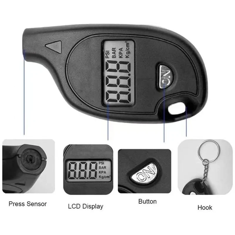 Tire Gauge Digital With LCD Display Car Tire Air Pressure Tester Meter - Image 5