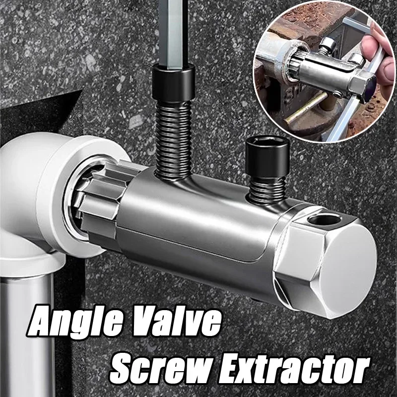 Faucet Angle Valve Screw Extractor – Professional Broken Bolt Remover Tool for 1/2", 3/4", 1" Water Pipes Plumbing Repair
