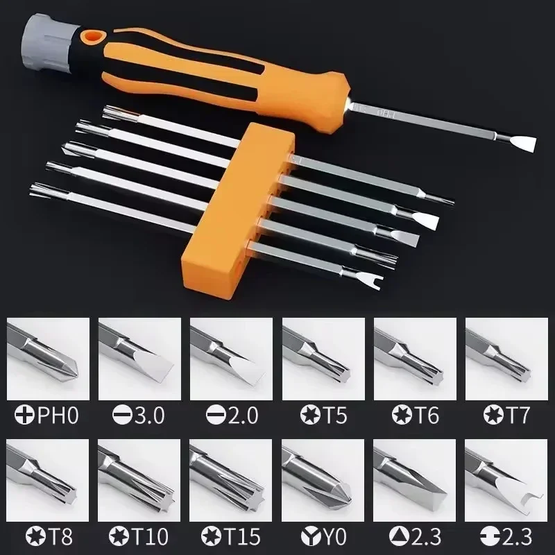 12 In 1 Screwdriver Set Magnetic Bit Cross Flat Shaped Screwdriver Head - Image 2